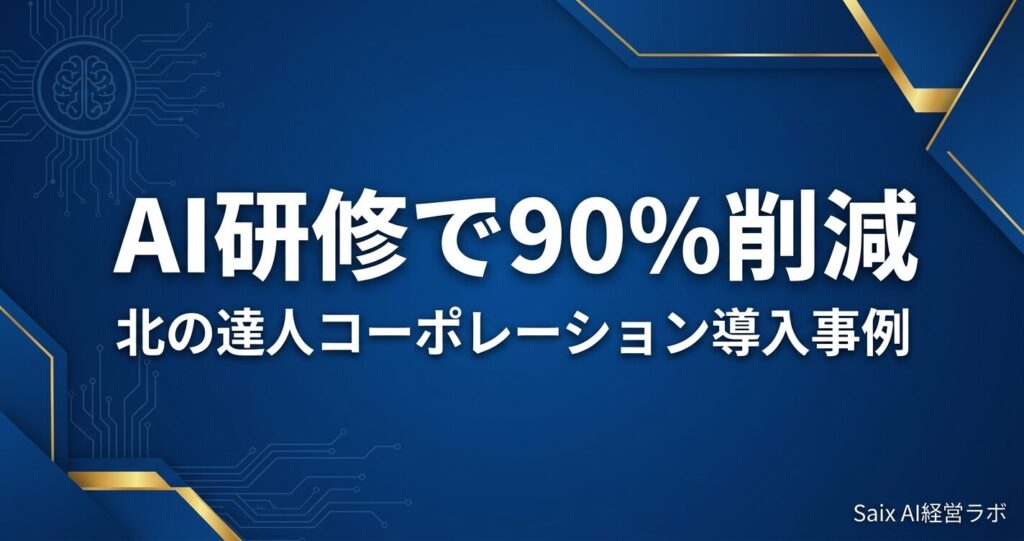 AI研修で業務時間90%削減 北の達人コーポレーション導入事例