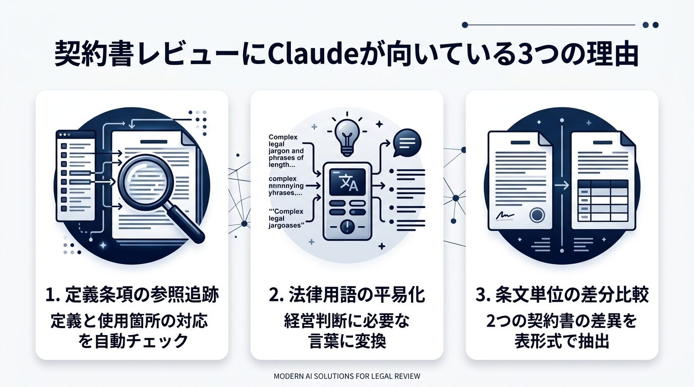契約書レビューにClaudeが向いている3つの理由