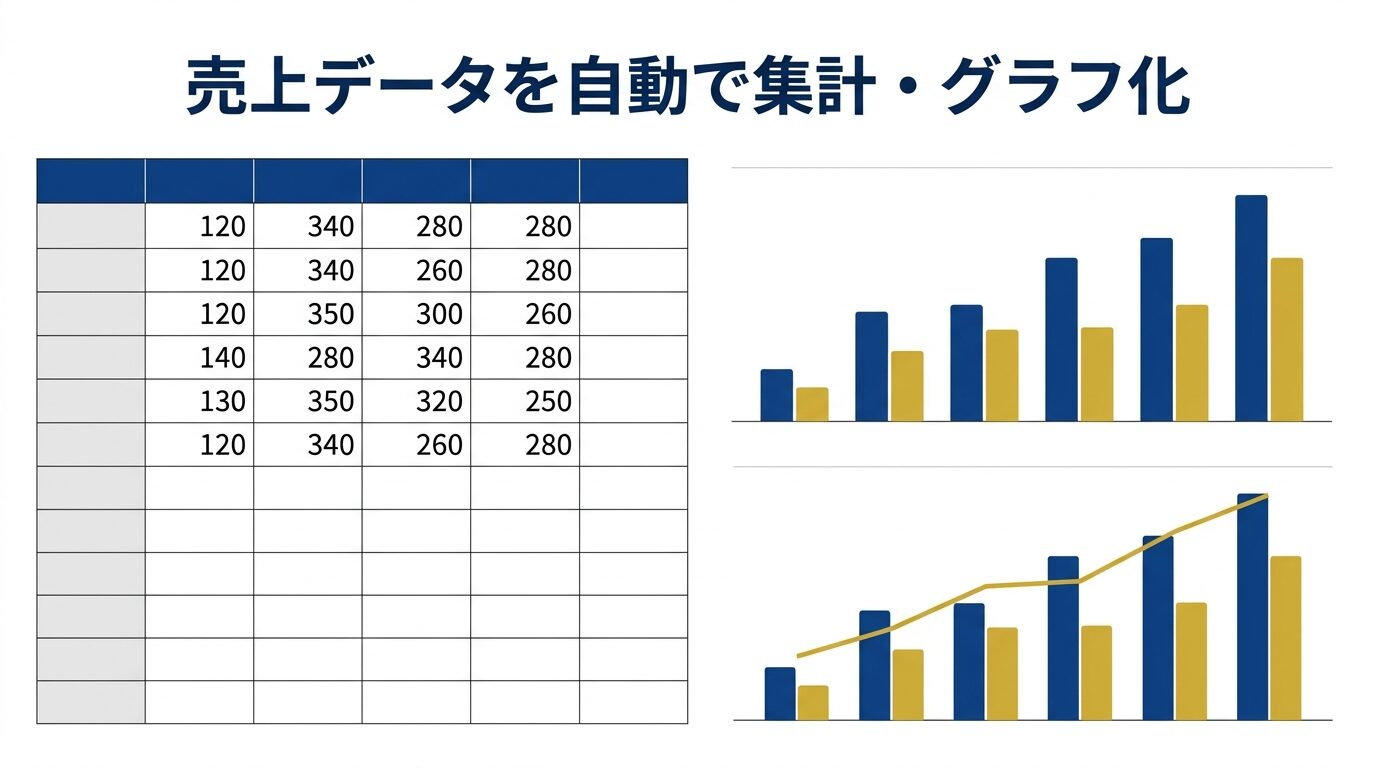 Claude Codeがスプレッドシートを集計しグラフ化したアウトプット例
