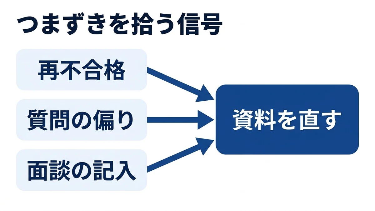 つまずきは本人の申告ではなく3つの信号で拾う