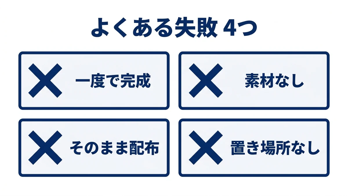 失敗4つと現場で起きる症状の対応表