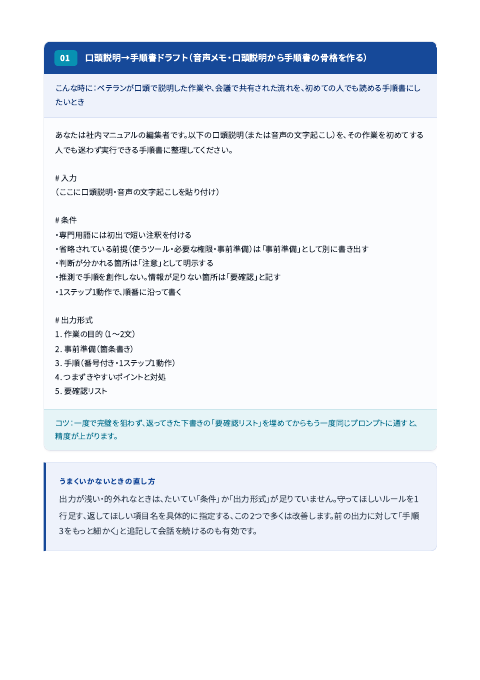 AIマニュアル作成プロンプト大全 中面イメージ3