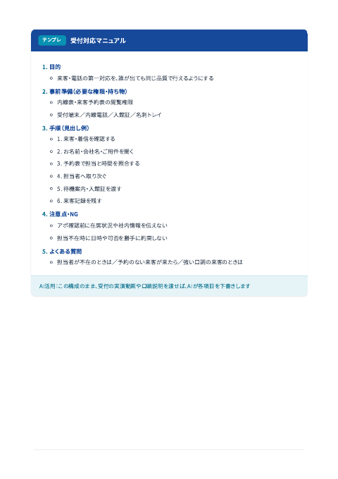 業種別 AI業務マニュアル テンプレート大全 中面イメージ3