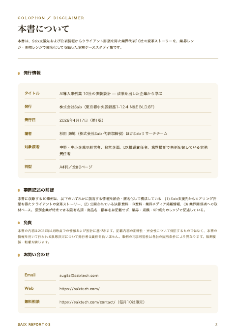AI導入事例集 10社の実装設計 中面イメージ1