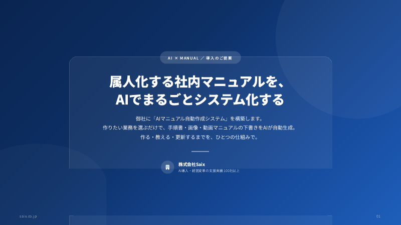 AIマニュアル構築支援