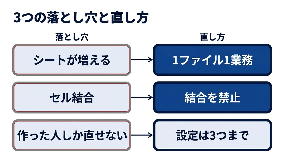 Excelマニュアルで起きる3つの落とし穴と直し方