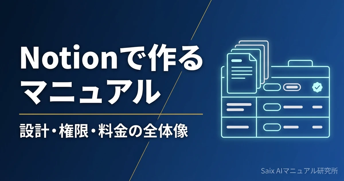 Notion AIでマニュアルを作る方法｜社内ナレッジを整える使い方