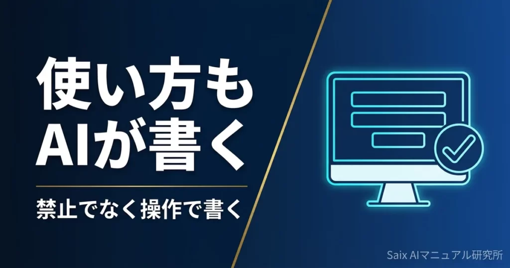 生成AIの使い方マニュアルの作り方｜社内に配る手引きの中身と作例