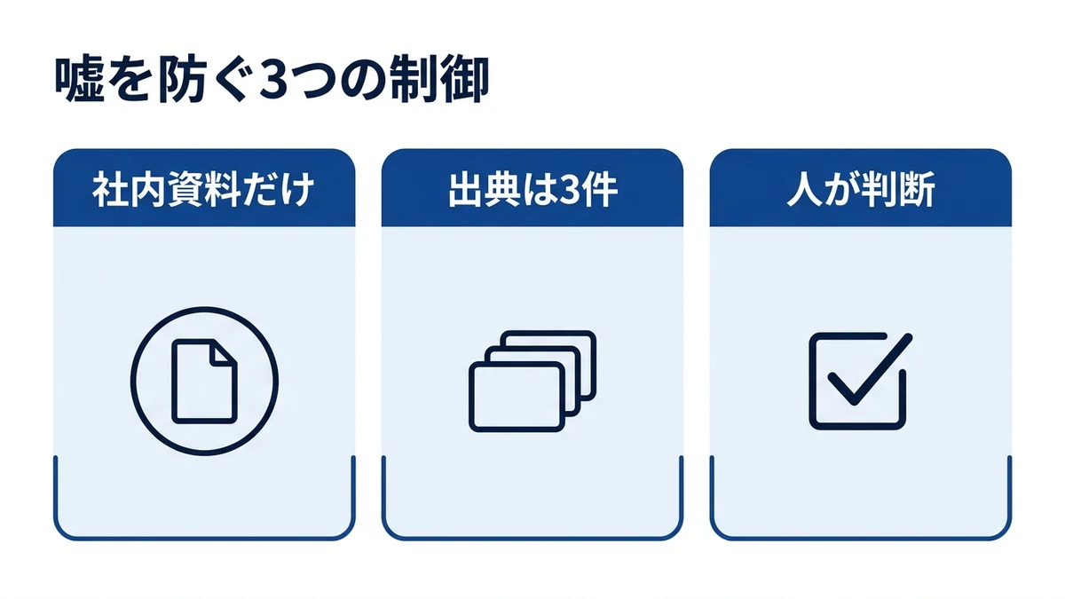 誤回答は精度ではなく、気づける構造の3点セットで止める