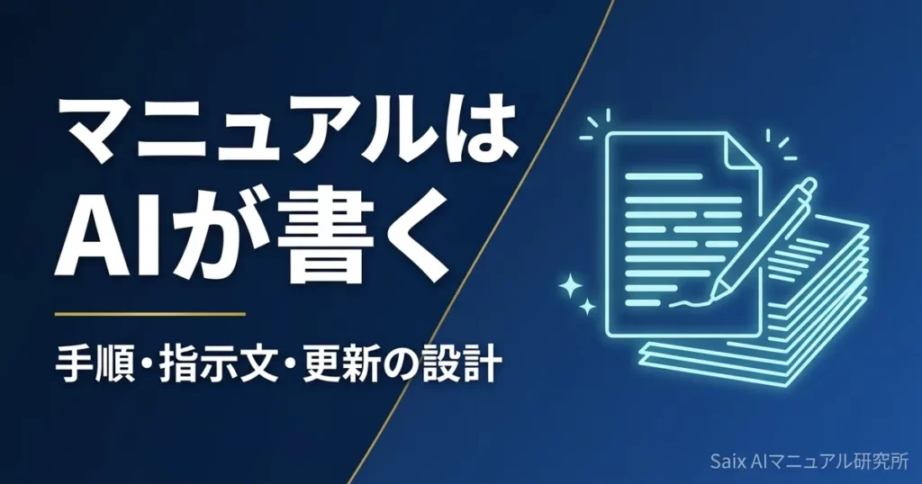 社内マニュアルをAIで作る方法｜属人化を解消する手順と運用設計