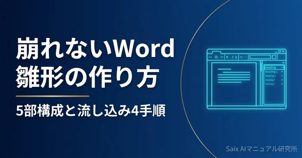 崩れないWord雛形の作り方｜5部構成と流し込み4手順