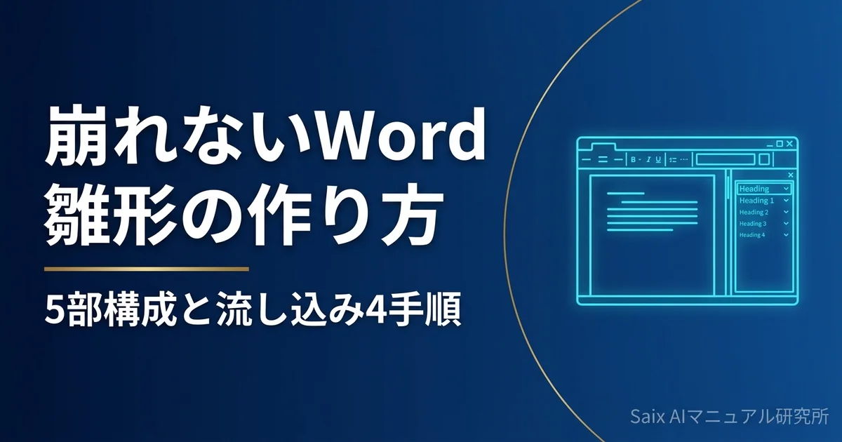 崩れないWord雛形の作り方｜5部構成と流し込み4手順