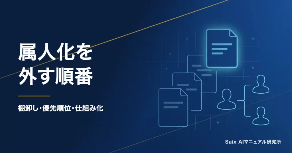 AIで属人化を解消する方法｜棚卸しから仕組み化までの手順