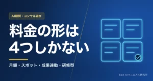 AIコンサル・導入支援の費用相場｜料金体系4パターン