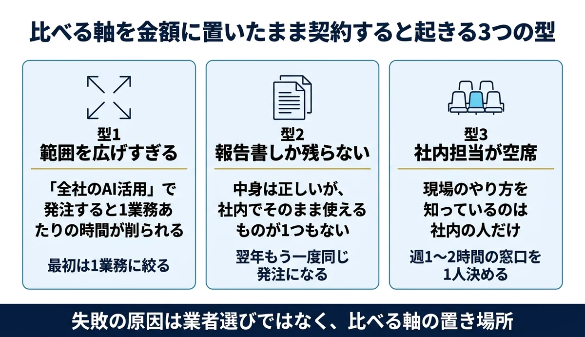 安い見積もりを選んだ会社が翌年もう一度発注する3つの型