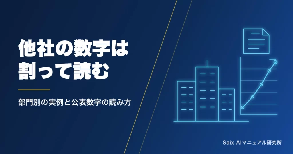 AIによる業務効率化の事例｜部門別の実例と公表数字の読み方