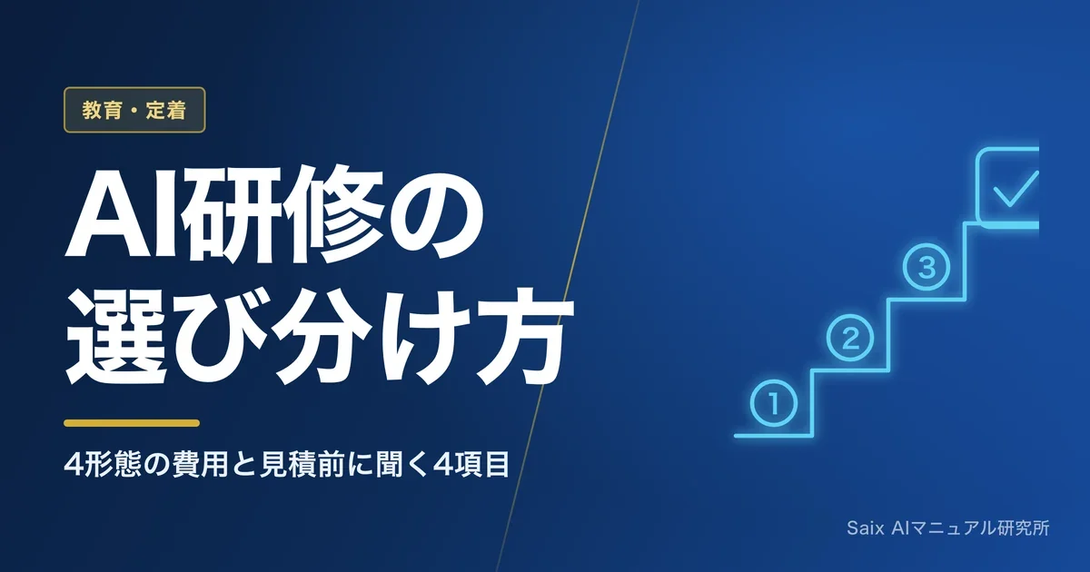 法人向けAI研修の費用｜4形態の相場と助成金75%を使う条件