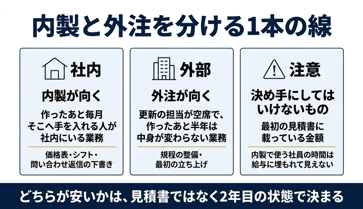 分かれ目は毎月直す人が社内にいるかどうか