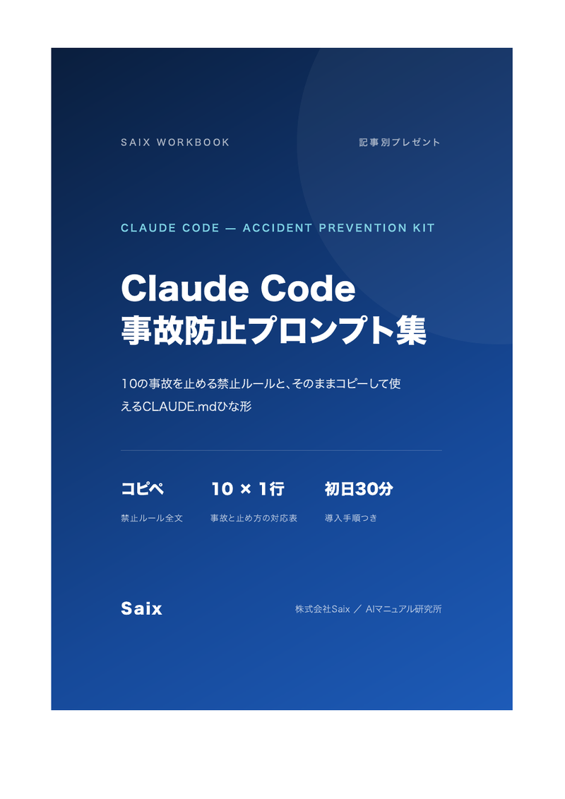 Claude Code 事故防止プロンプト集