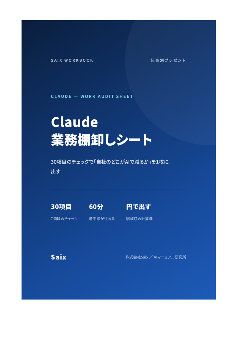 Claude業務棚卸しシート 表紙