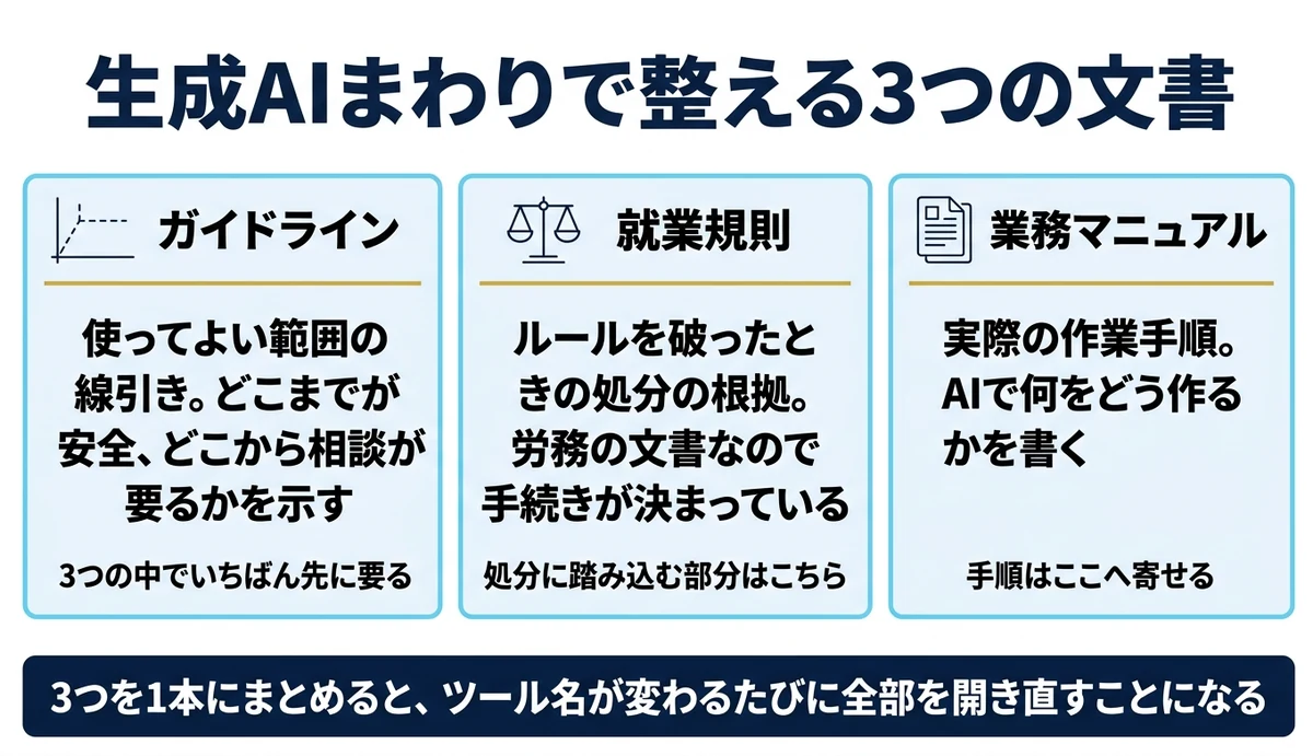 ガイドライン・就業規則・業務マニュアルは役割が違う