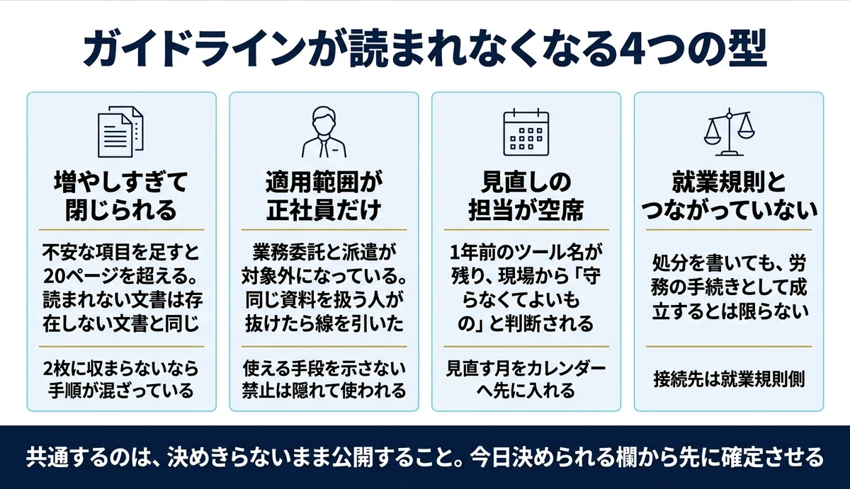 ガイドラインづくりでよくある失敗4パターン
