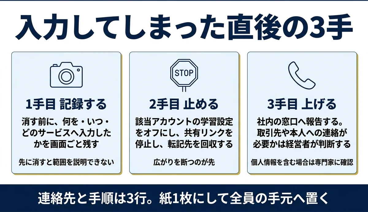 事故の初動は記録・停止・報告先の3手を1時間で