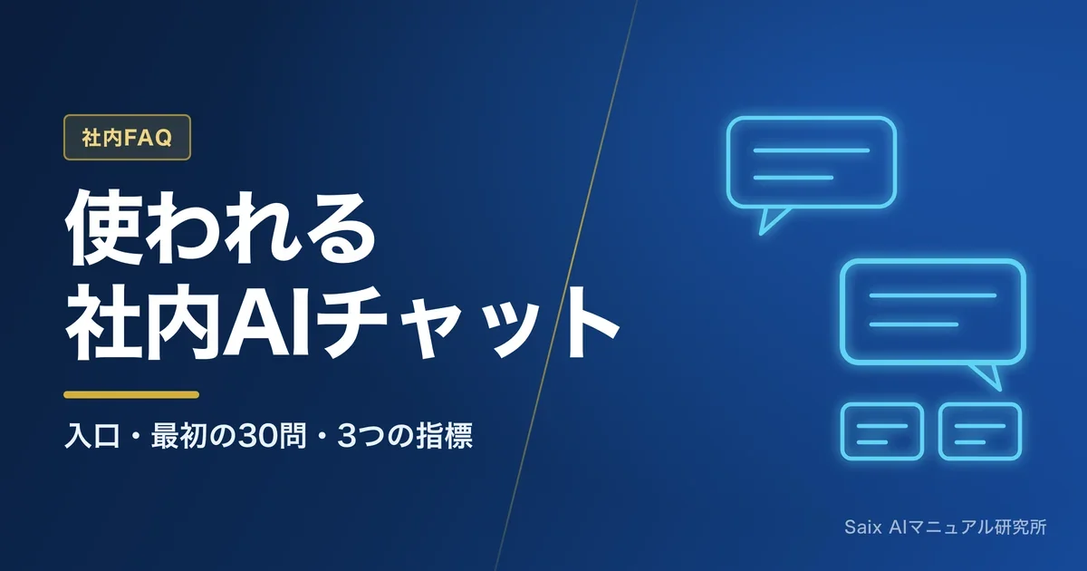 社内AIチャットボットの導入と定着|問い合わせ対応を自動化する進め方