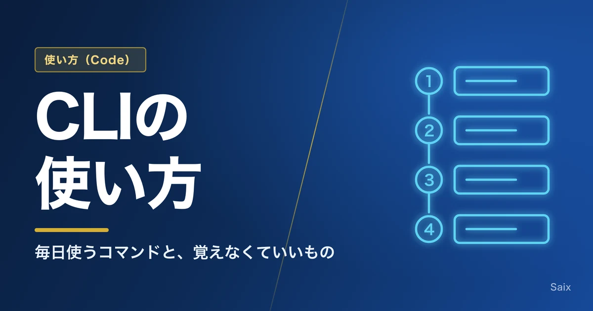 Claude Code CLIの使い方｜毎日使うコマンドと、覚えなくていいもの