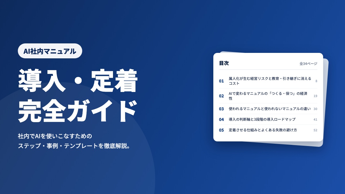 AI社内マニュアル 導入・定着完全ガイド 表紙