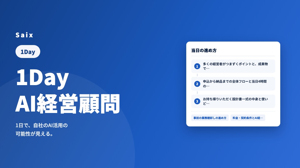 1Day AI経営顧問 サービス概要資料