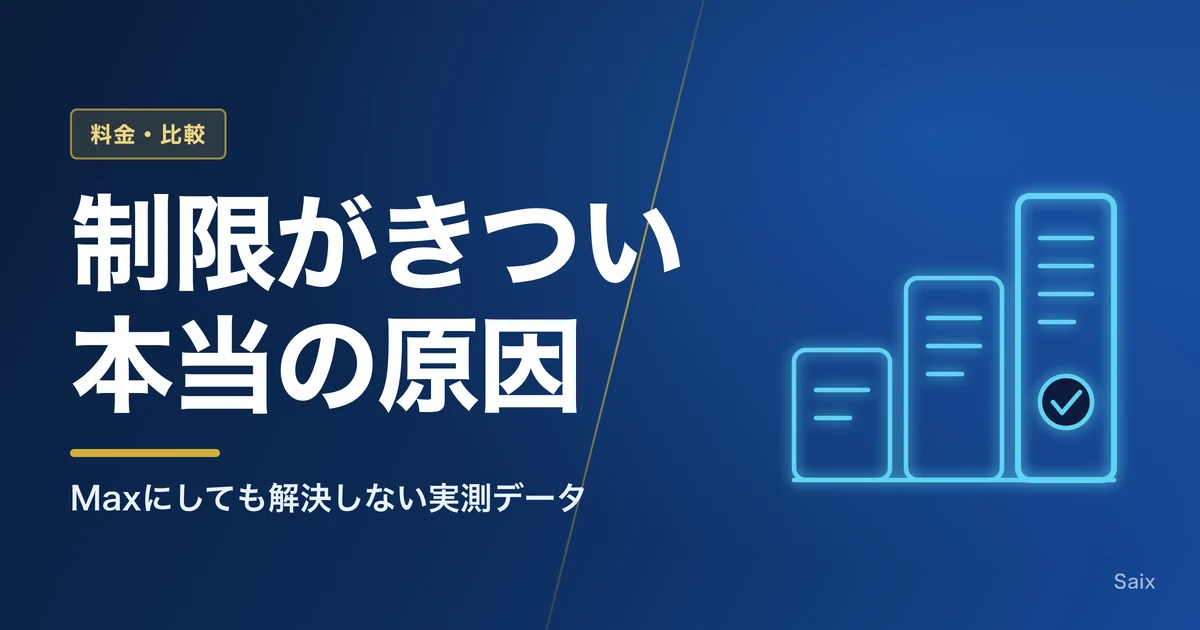 Maxにしても制限が解決しない理由