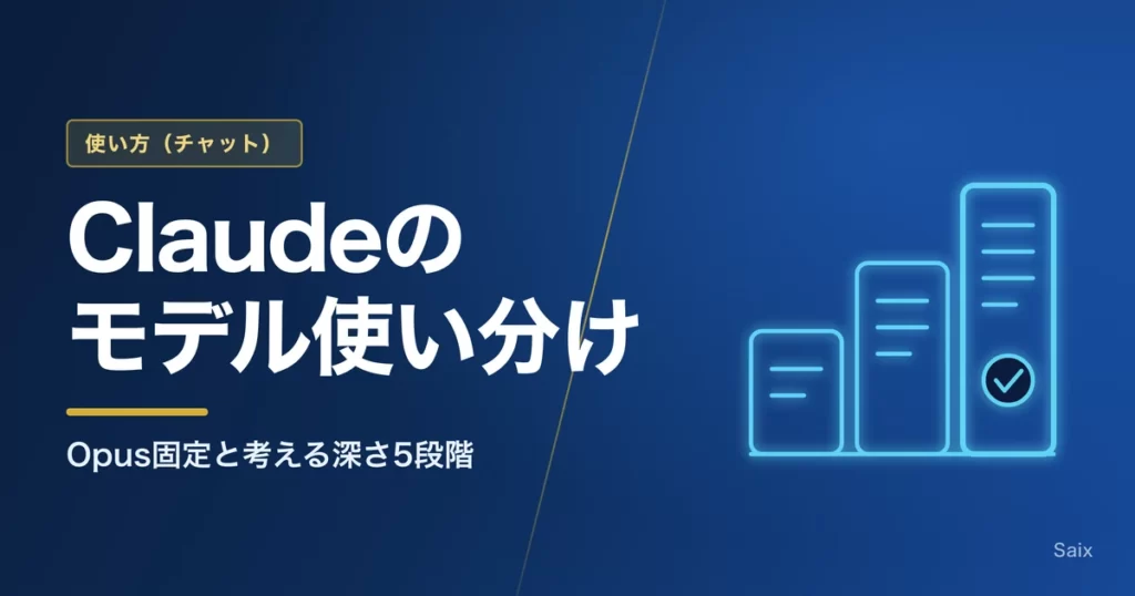 Claudeのモデル使い分け｜Opus固定と考える深さ5段階